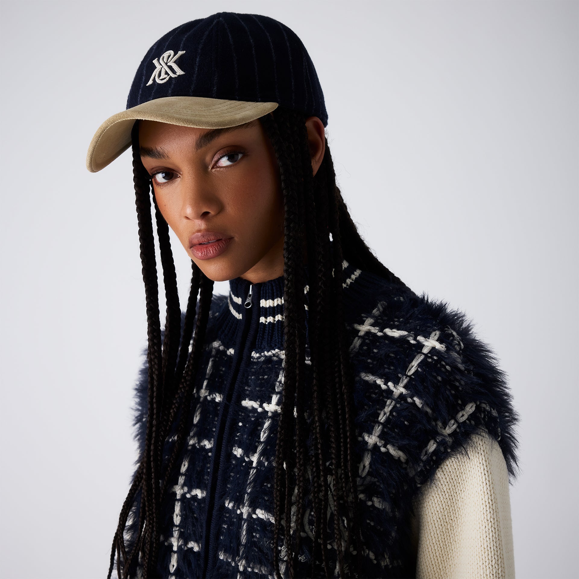 Kith Women Richards Pinstripe Wool Cricket Cap - Nocturnal