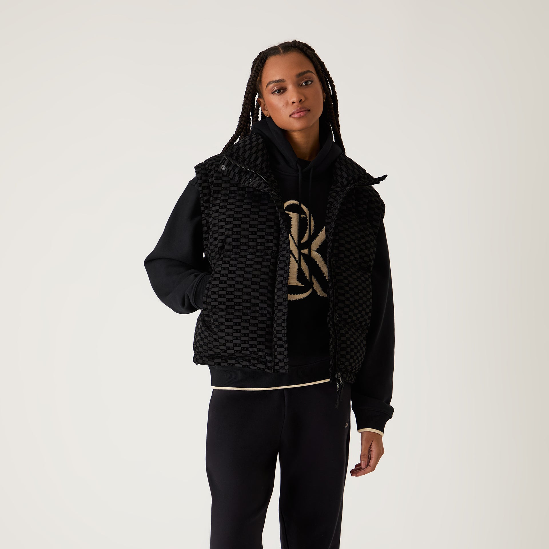 Kith Women Wynne Monogram Convertible Puffer - Black