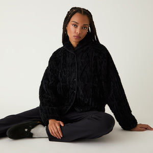 Kith Women Grayson Cable Sherpa Jacket - Black PH