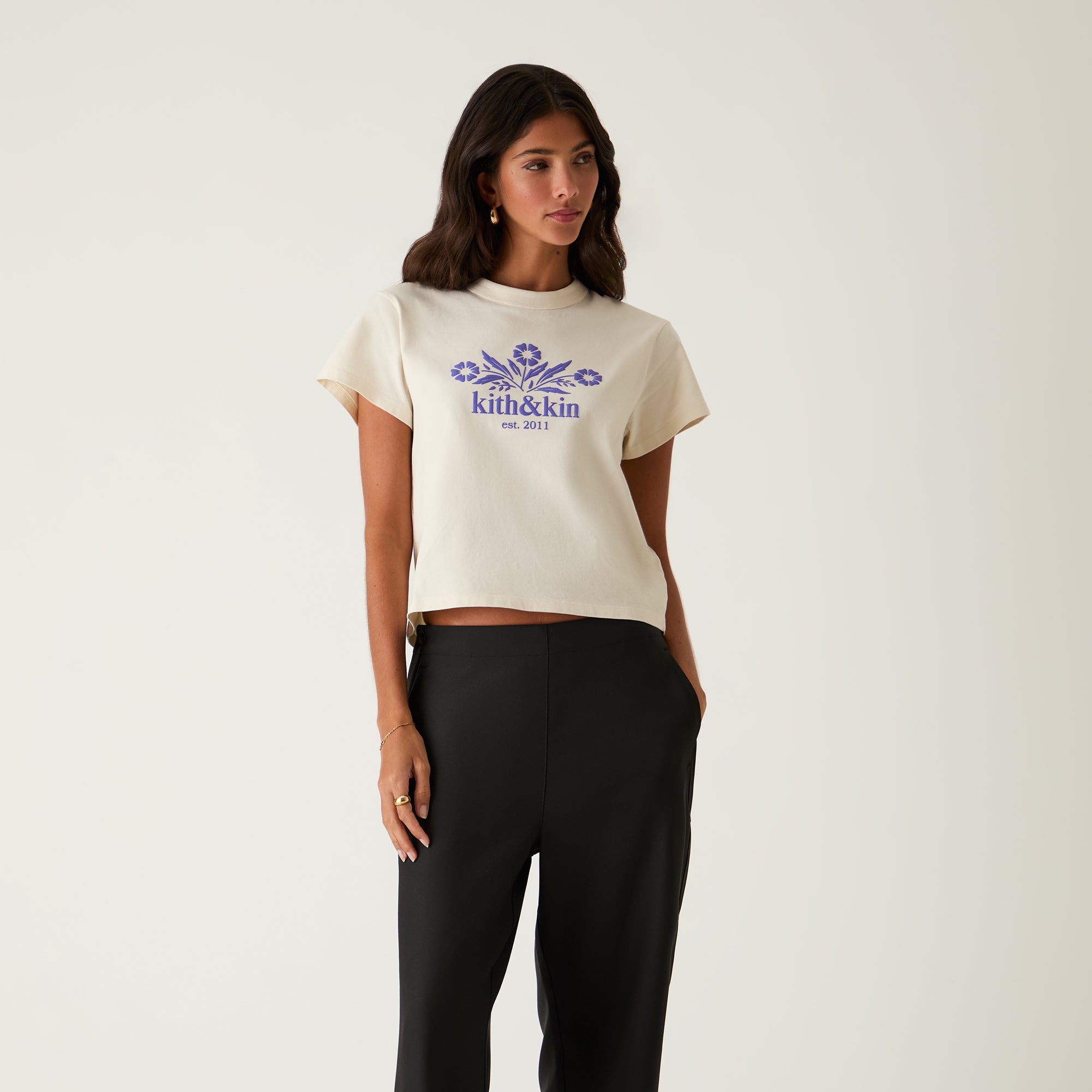 Kith Women Mulberry Kith & Kin Bellflower Vintage Tee - Muslin Kith Women Mulberry Kith & Kin Bellflower Vintage Tee - Muslin