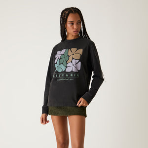 Kith Women Kith & Kin Floral Oversized Sonoma Long Sleeve - Black