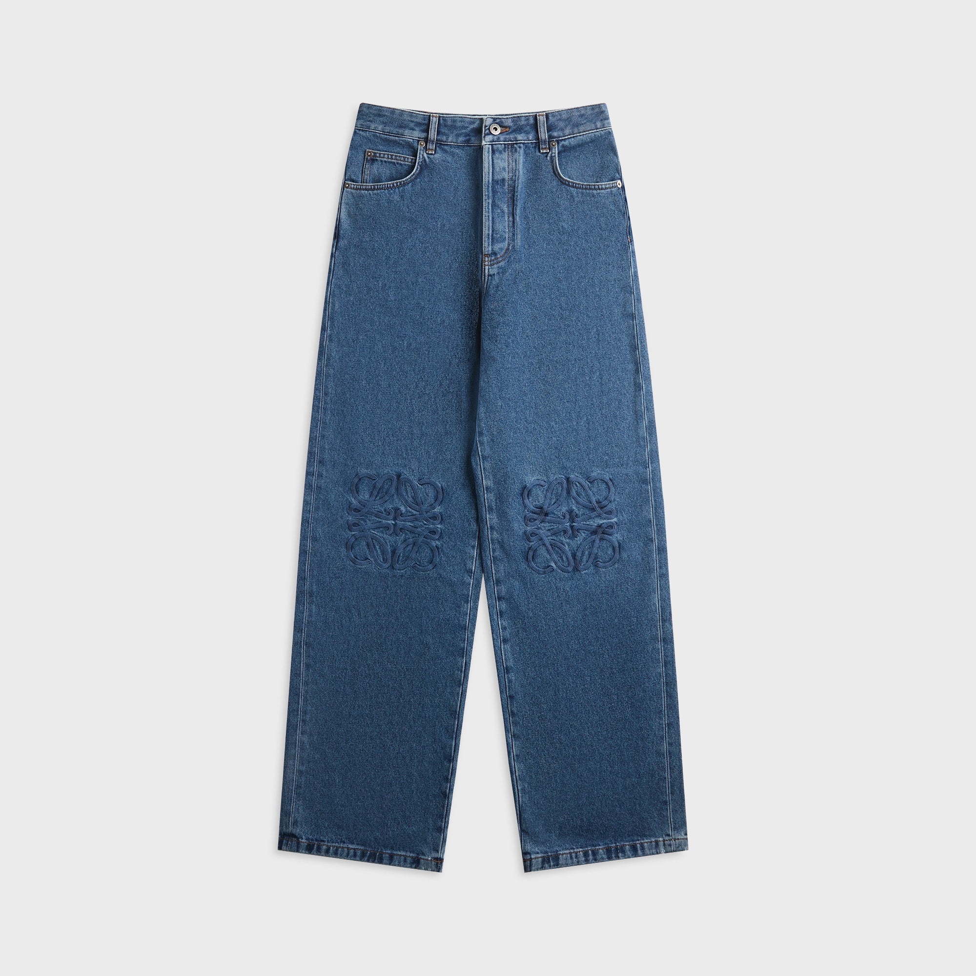 Loewe Anagram Baggy Jeans - Mid Blue Denim – Kith