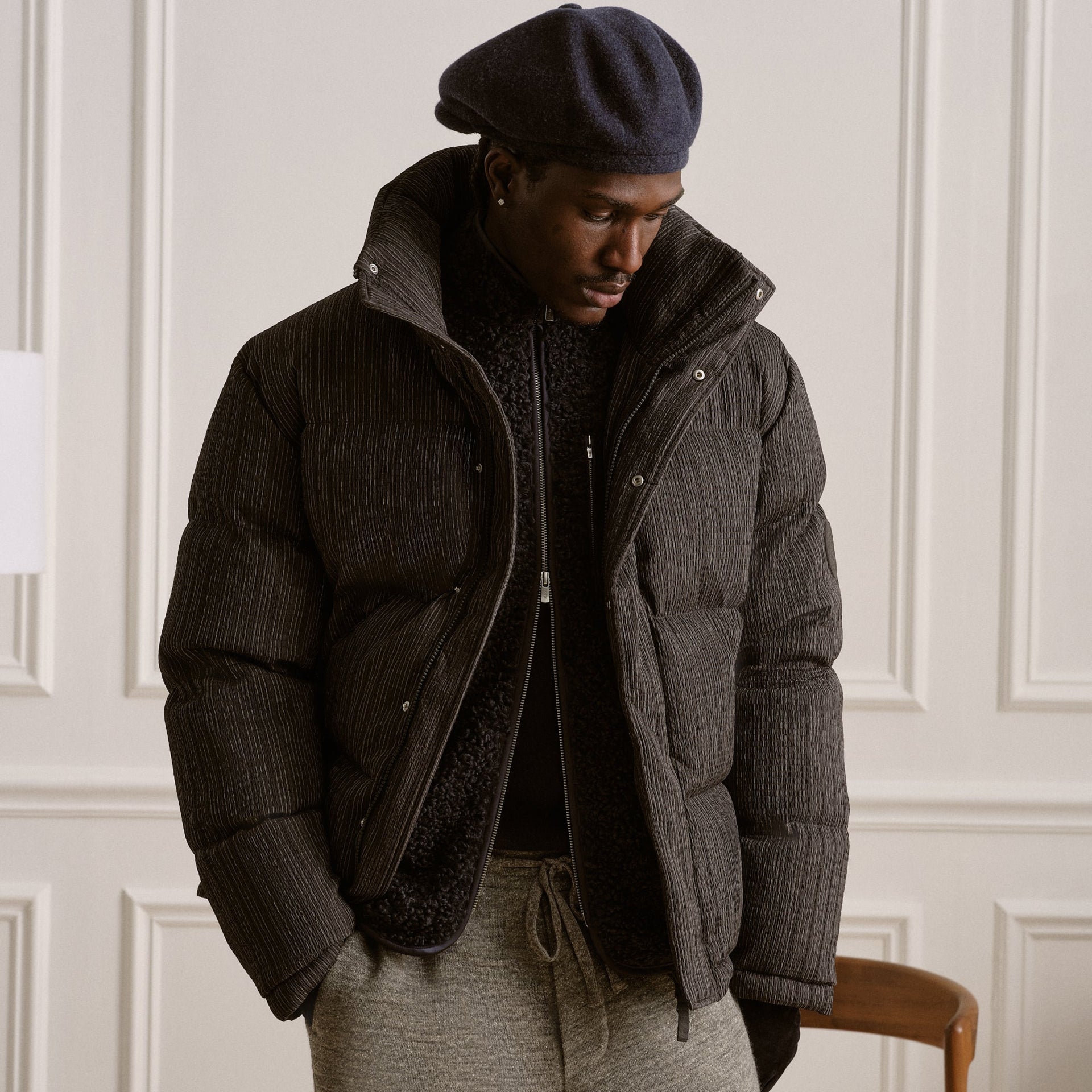 Stampd Aspen Transit Cropped Puffer Jacket - Black