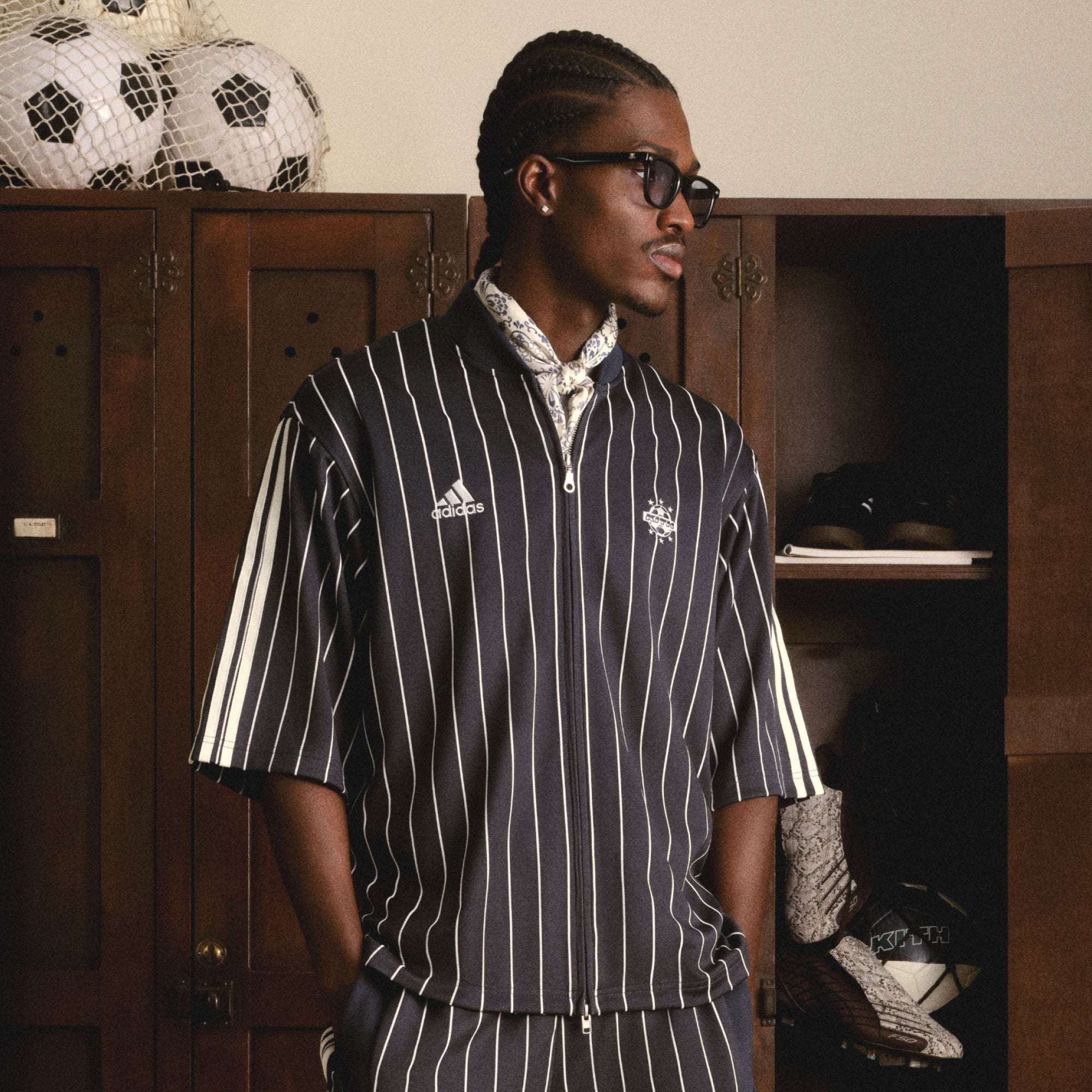ウェア Kith Shadow Stripe Marcel Soccer Jersey Kith Shadow Stripe Marcel Soccer Jersey Gulf Men's - SS24 - US