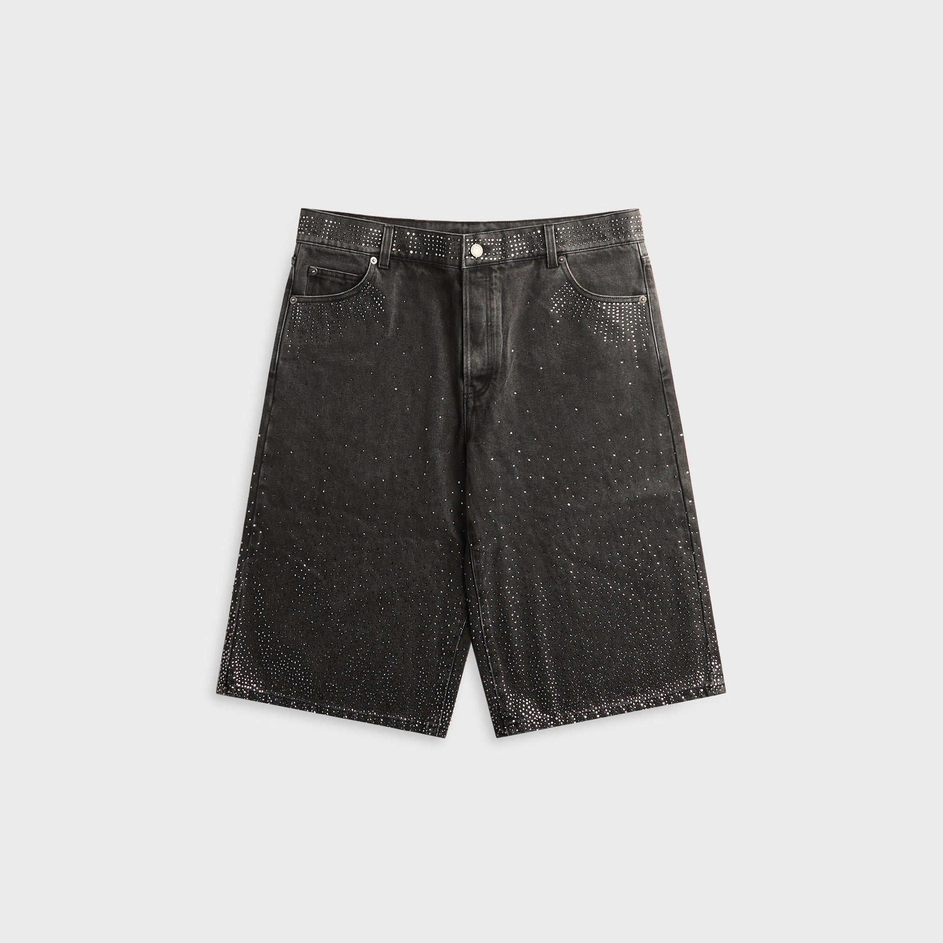 Coût De La Liberté Zander Crystal Rigid Denim Baggy Short - Sunfade Oz Black