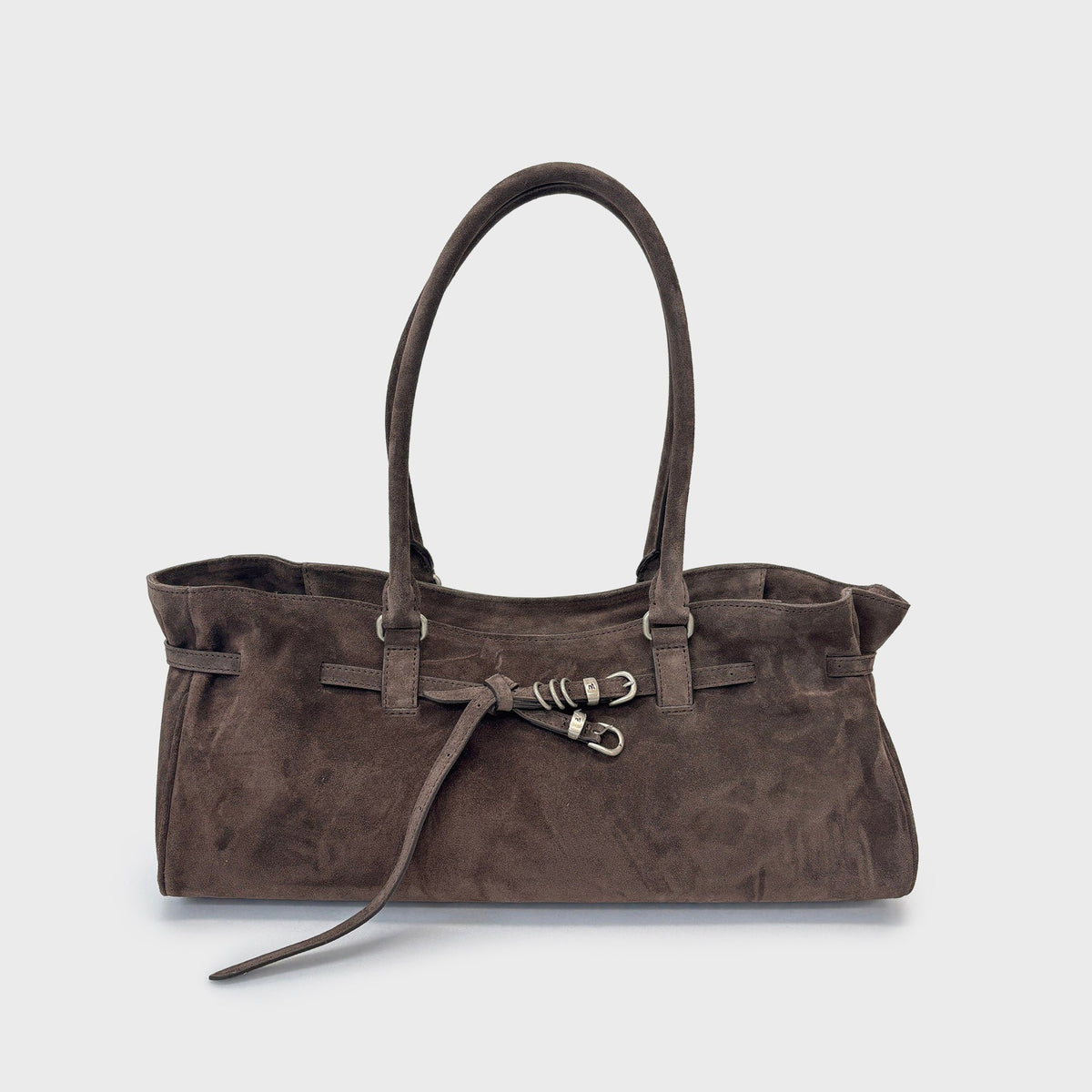 MARGESHERWOOD Soft Grandma Shoulder Bag - Ash Brown Suede