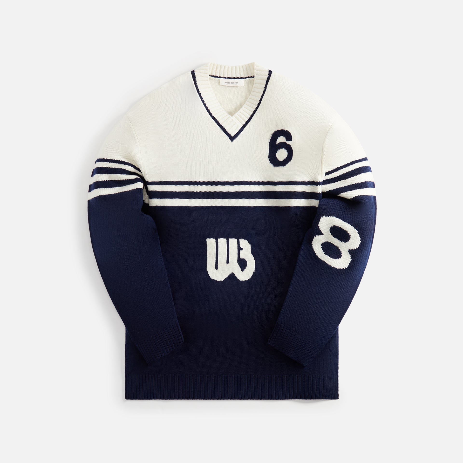 Wales Bonner Motif Jumper - Ivory / Navy