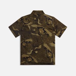 Maharishi Peace Cranes Camp Collar Shirt - Olive