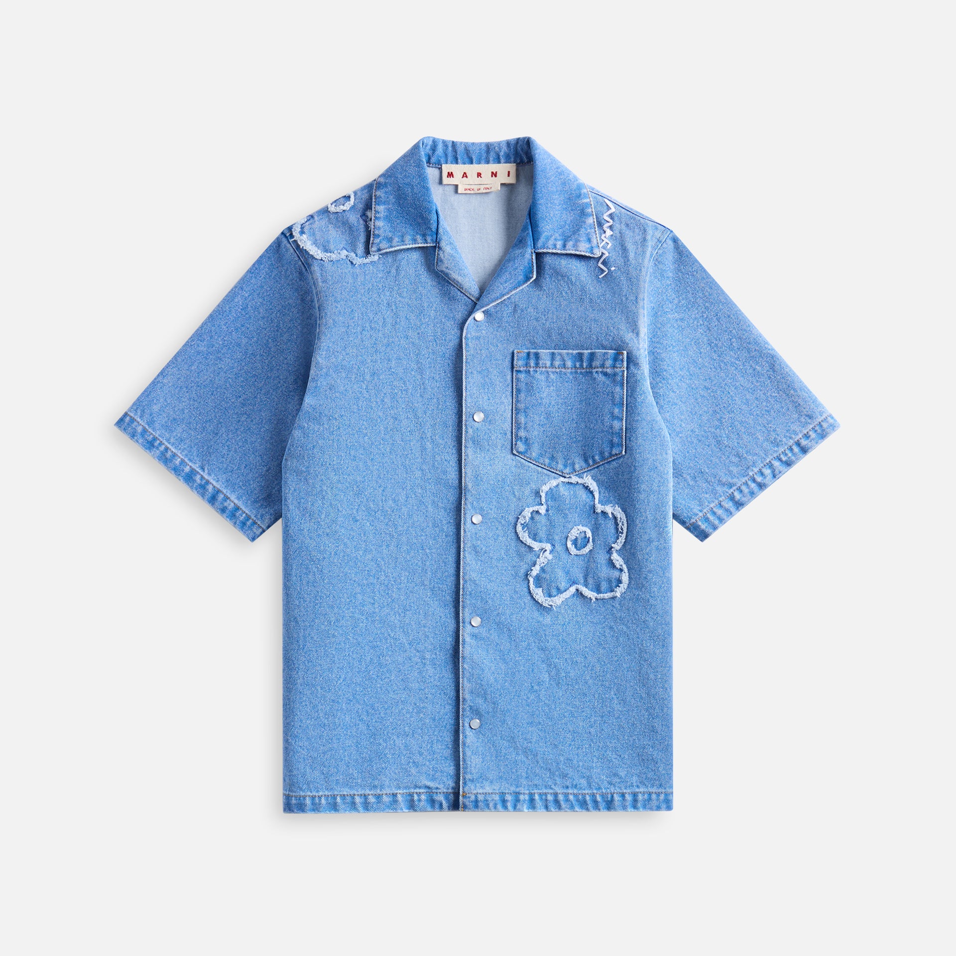 Marni Patched Denim Shirt - Cobalt