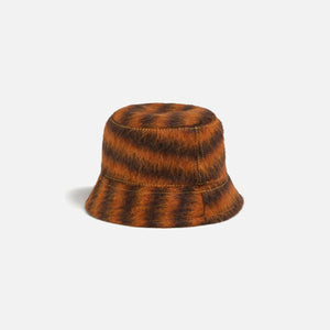 Marni Bucket Hat with Logo Label - Stripe Carrot