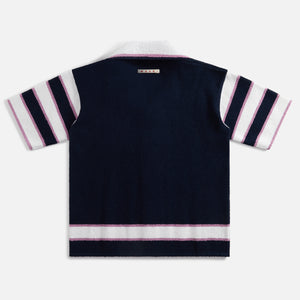 marni Blu Beach Textured Cotton Shirt – Ink
