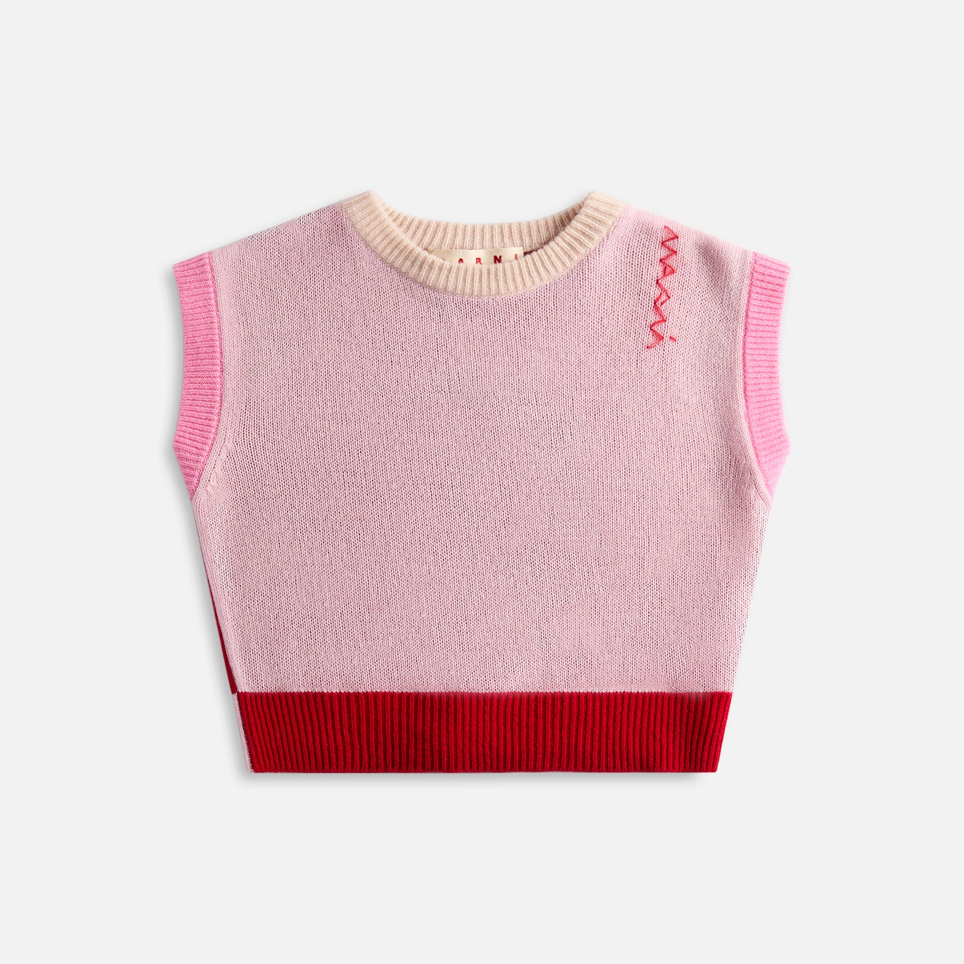 Marni Round Neck Sweater Vest - Pink Gummy