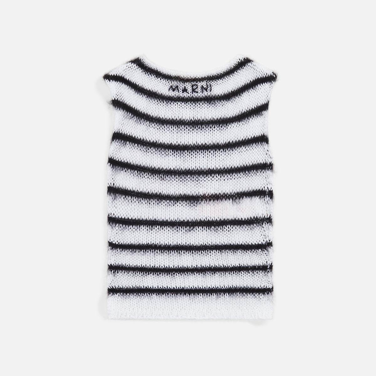 Marni Roundneck Bicolor Stripe Sweater - Lily White