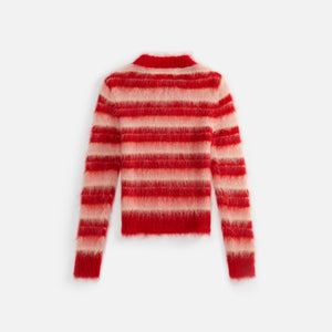 Marni Roundneck Brushed Stripe Sweater - Orangered