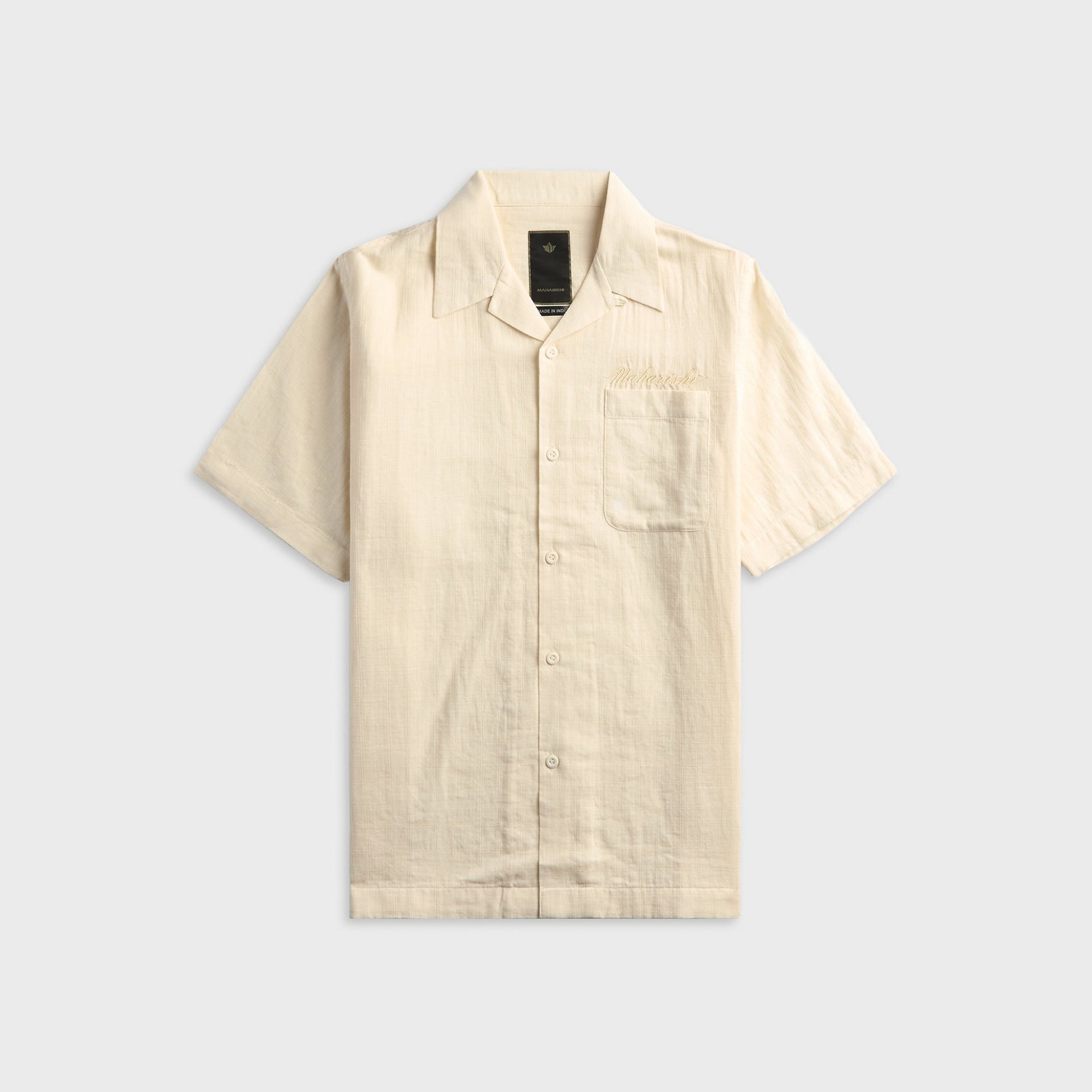 Maharishi 7316 Light Double Voile Cuban Shirt - Ecru