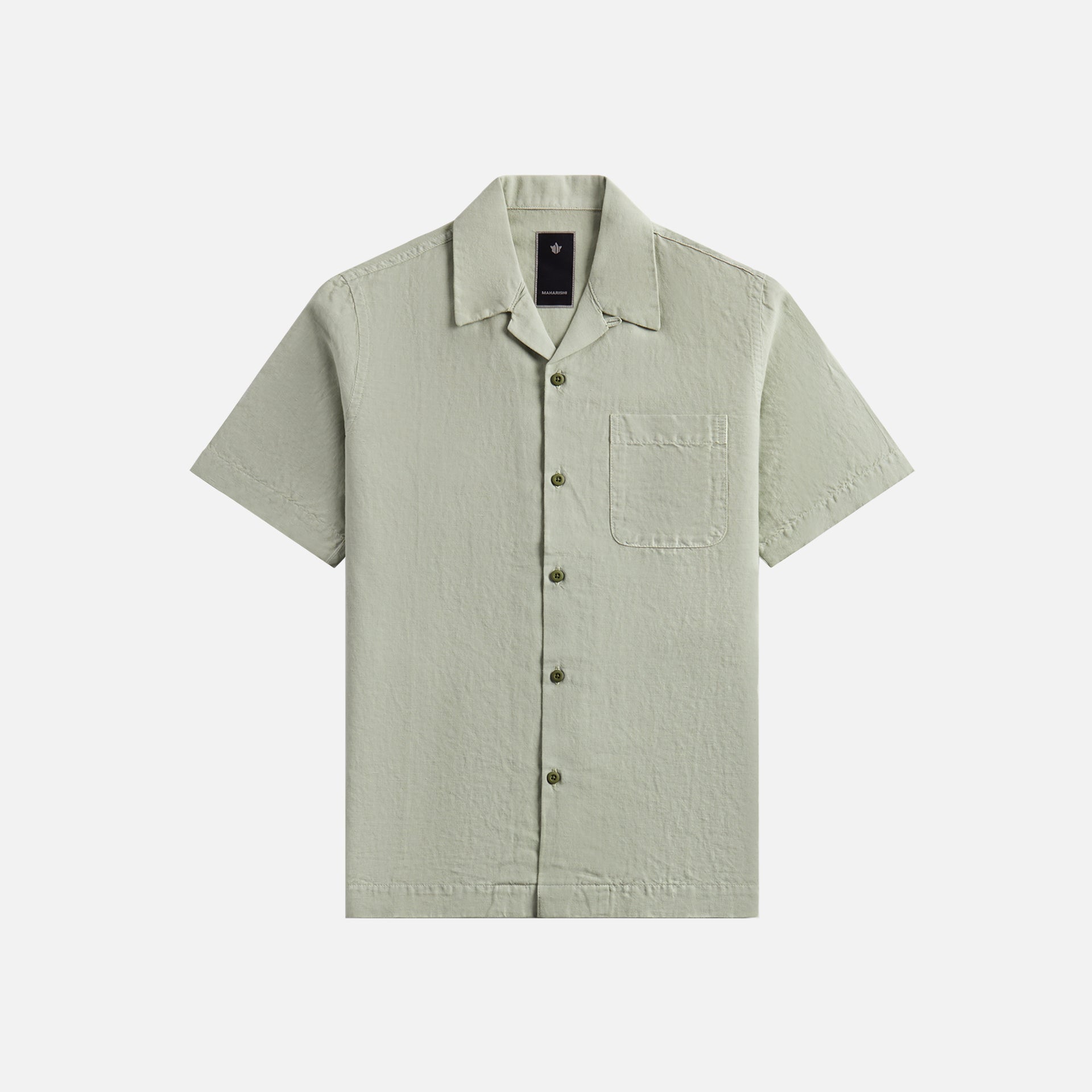 Maharishi Hemp Collar Shirt graphic-text - Sage