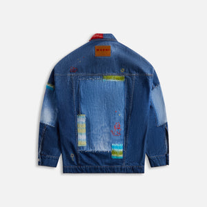 Marni Stone Washed Jacket open with Mohair - Iris Blue