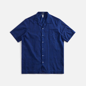 Massimo Alba Venice Short Sleeved Cotton Shirt Scotland - Blue Massaua