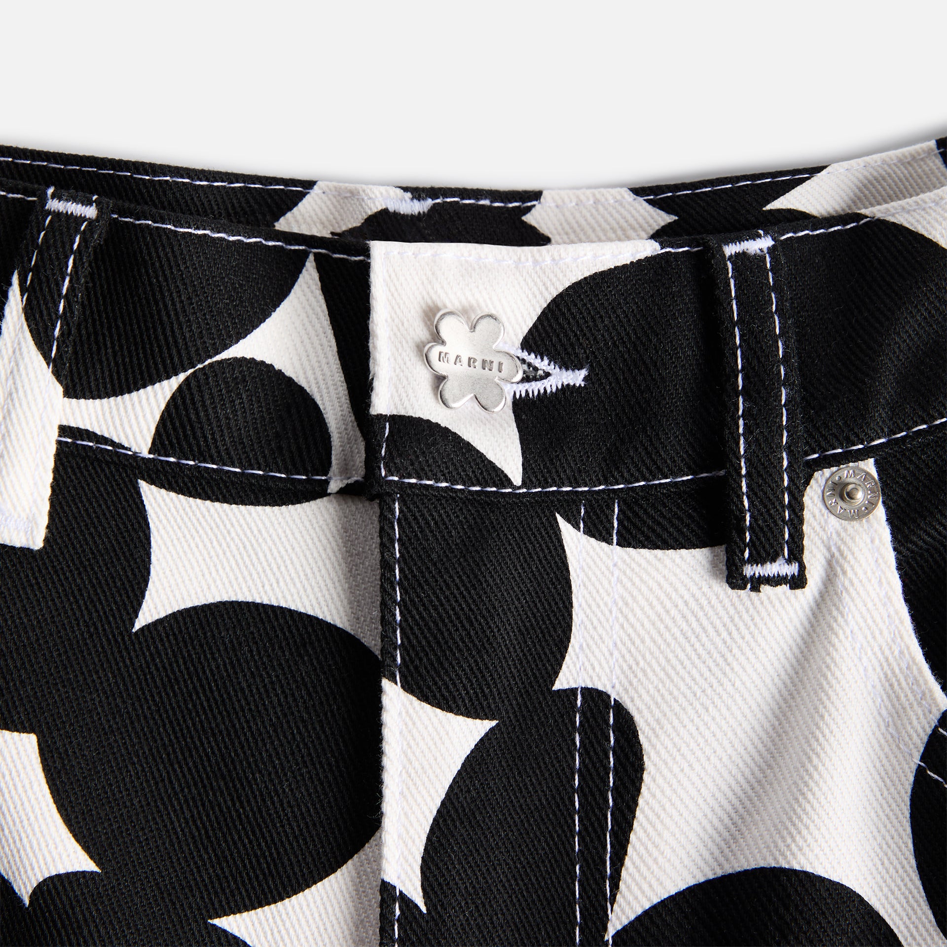 Marni Cotton Trousers - Black / White