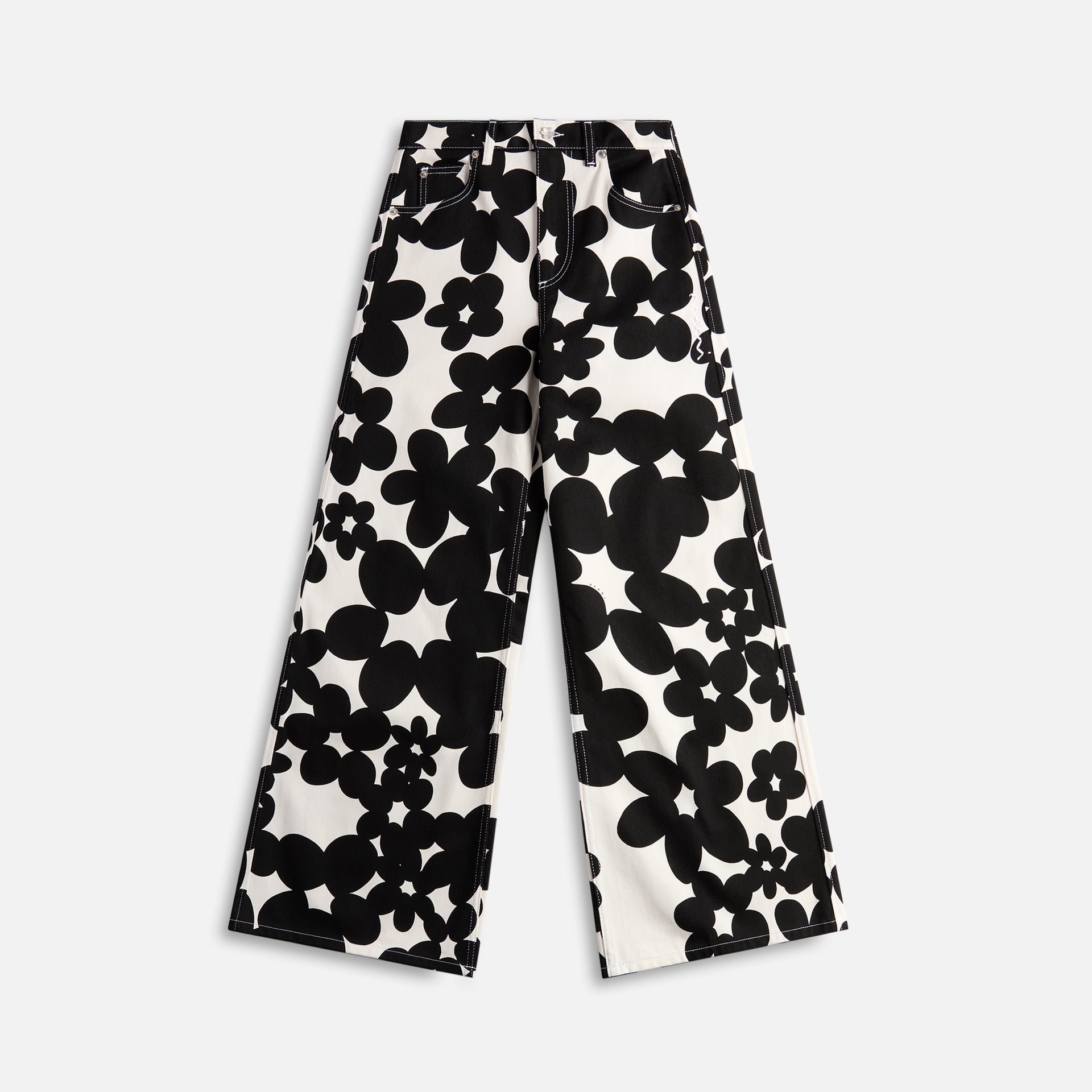 Marni Cotton Trousers - Black / White