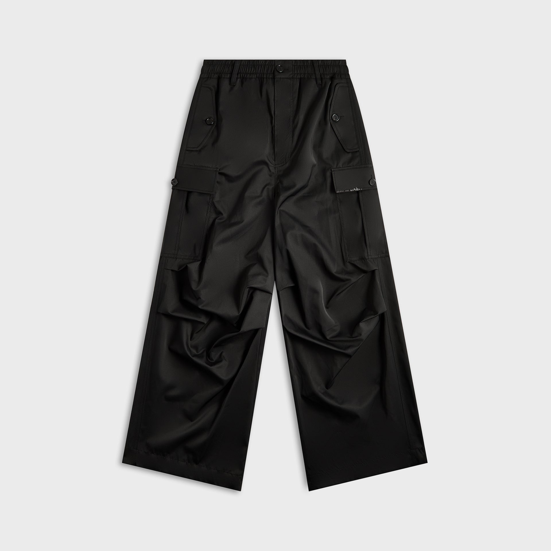 Marni Drawstring Cargo Workwear Gabardine Pant - Black