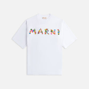 marni Blu Collage Bouquet Jersey Tee - Lily White