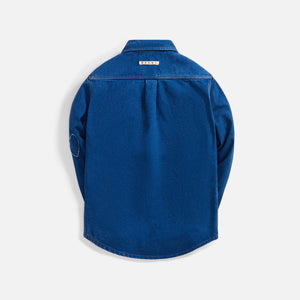 Marni Bleached Coated Organic Denim Shirt - Ocean