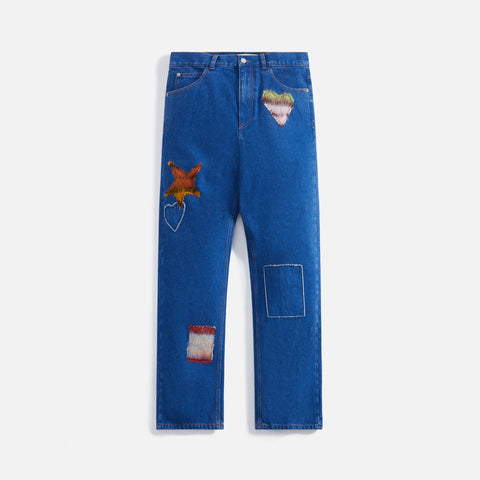Marni Ecru Organic Denim Trousers - Ocean