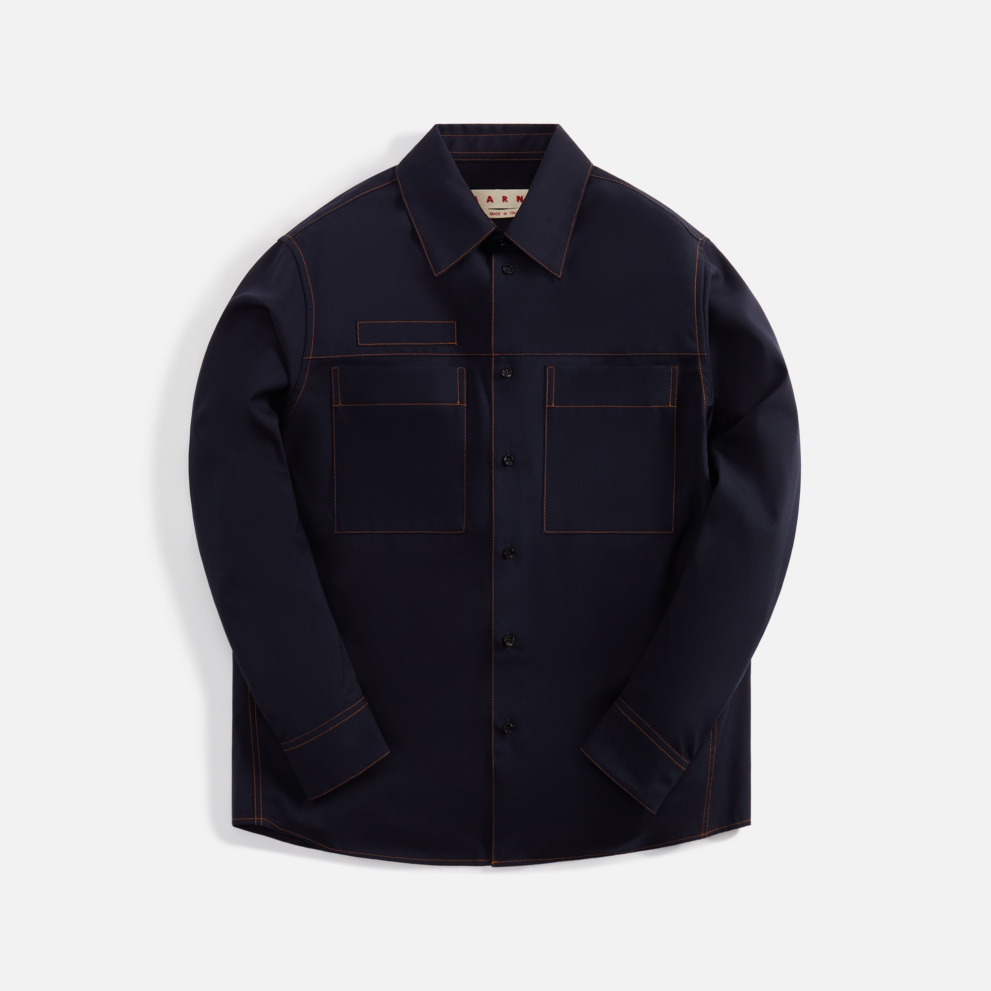 Marni Tropical Wool Shirt - Blublack