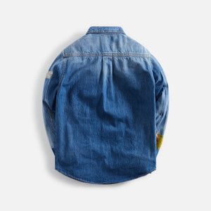 marni SBMP0075Y0 Stone Washed Organic Denim Mohair Shirt - Iris Blue