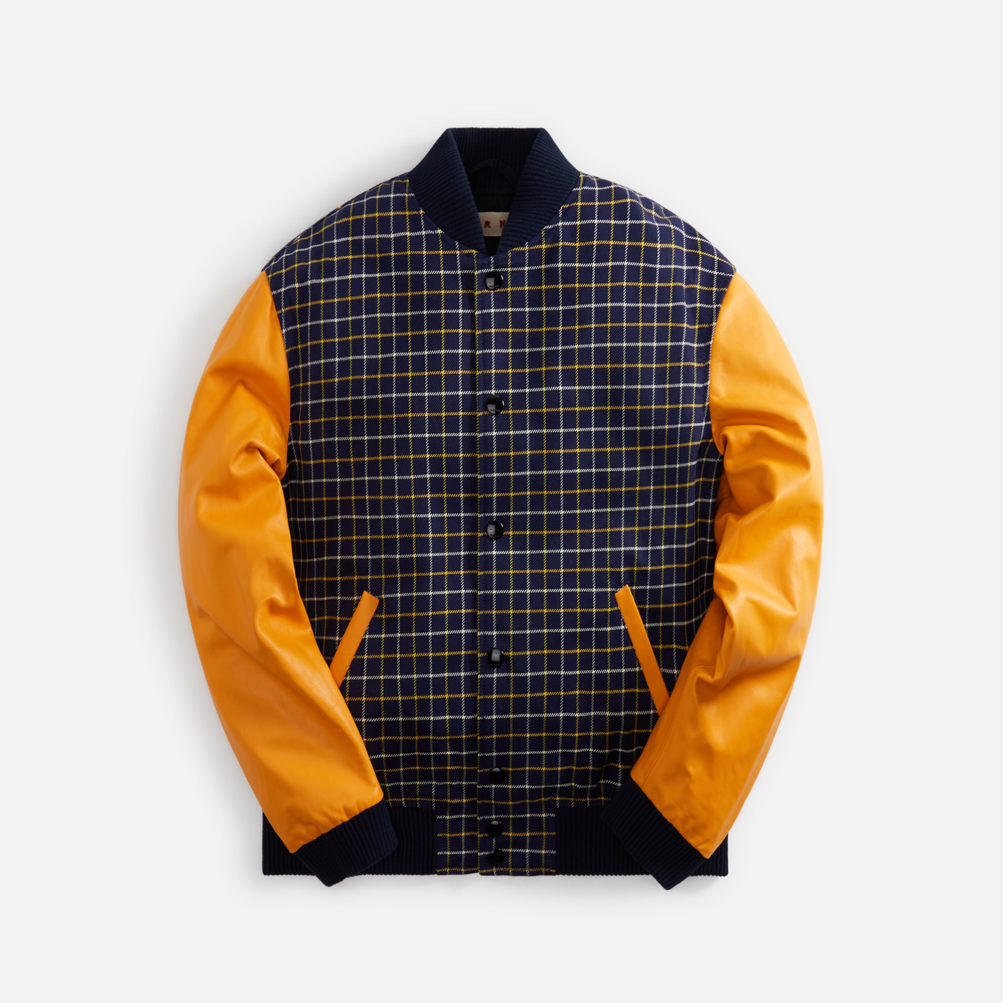 Marni Checked Cotton Wool Jacket - Blue Marine – Kith