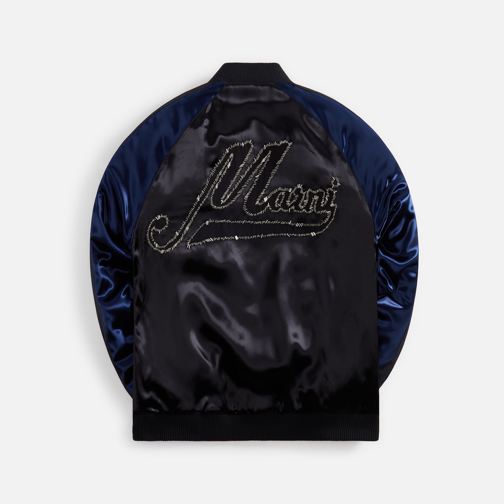 Marni Satin Bomber With Beaded Logo - Black