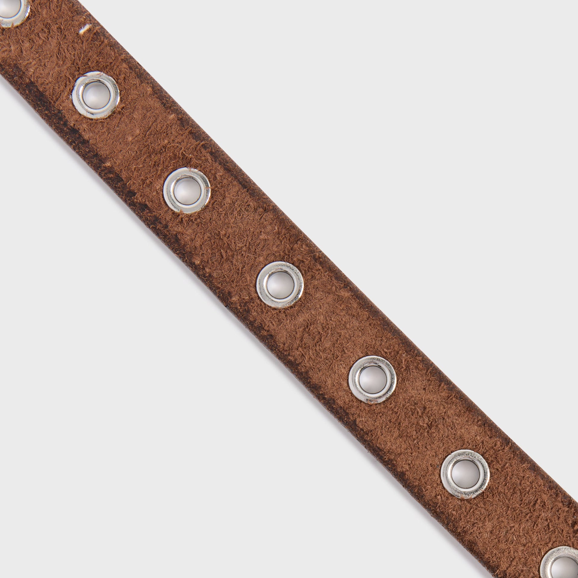 Maximum Henry Suede Eyelet Very Slim Standard Belt - Dark Brown