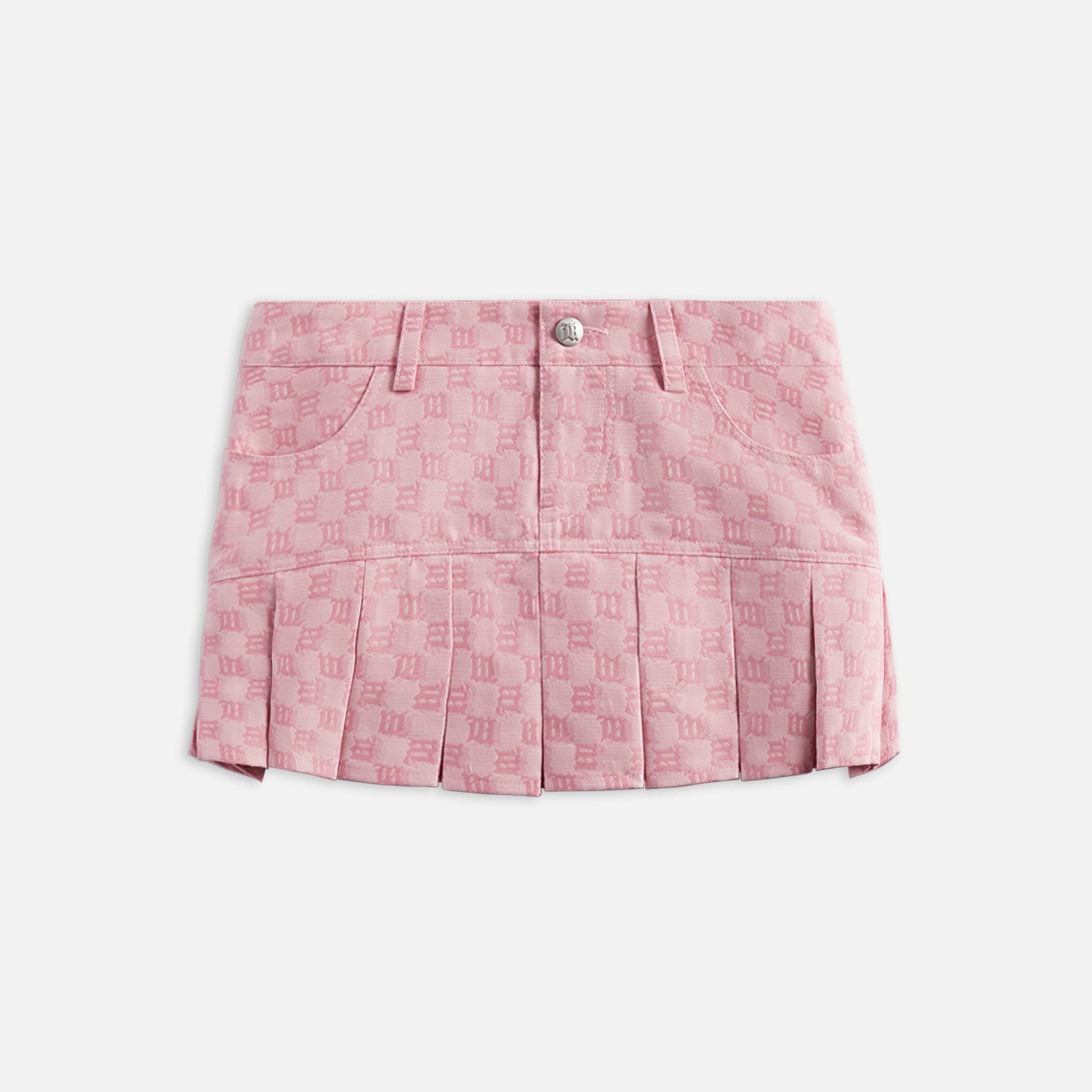 MISBHV Monogram Pleated Skirt - Bubblegum