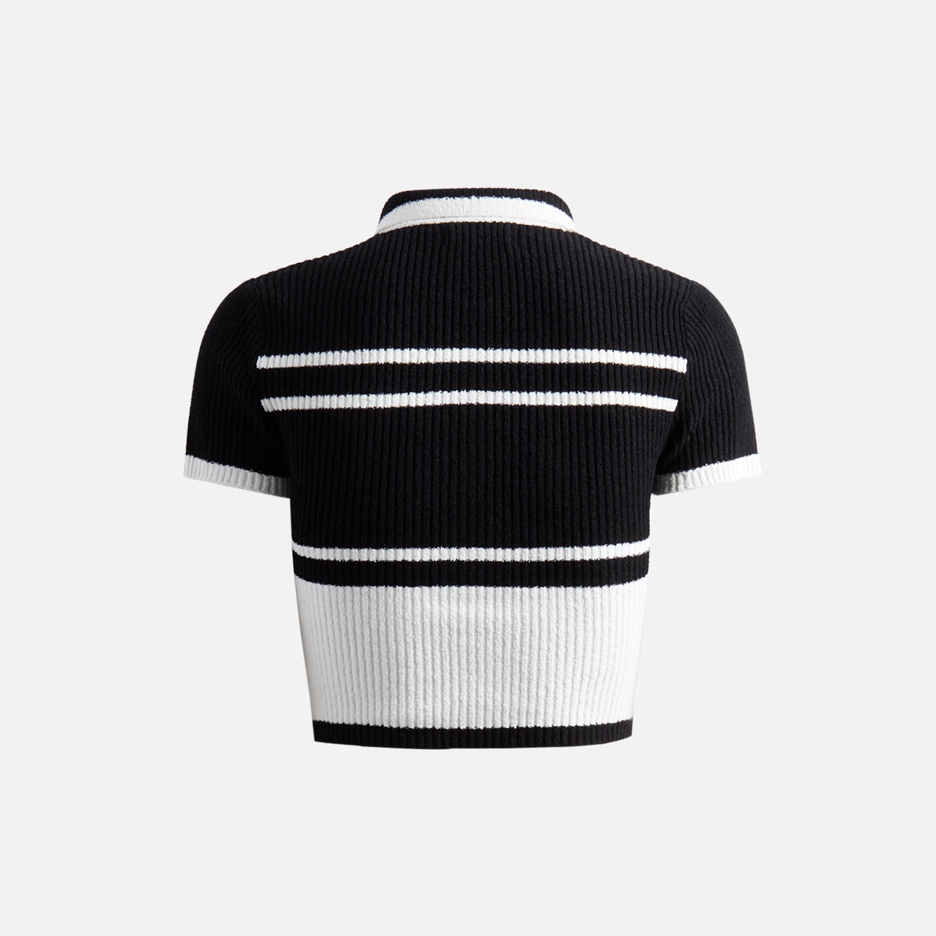 MISBHV Fluffy Cannes Cropped Polo - Black / White