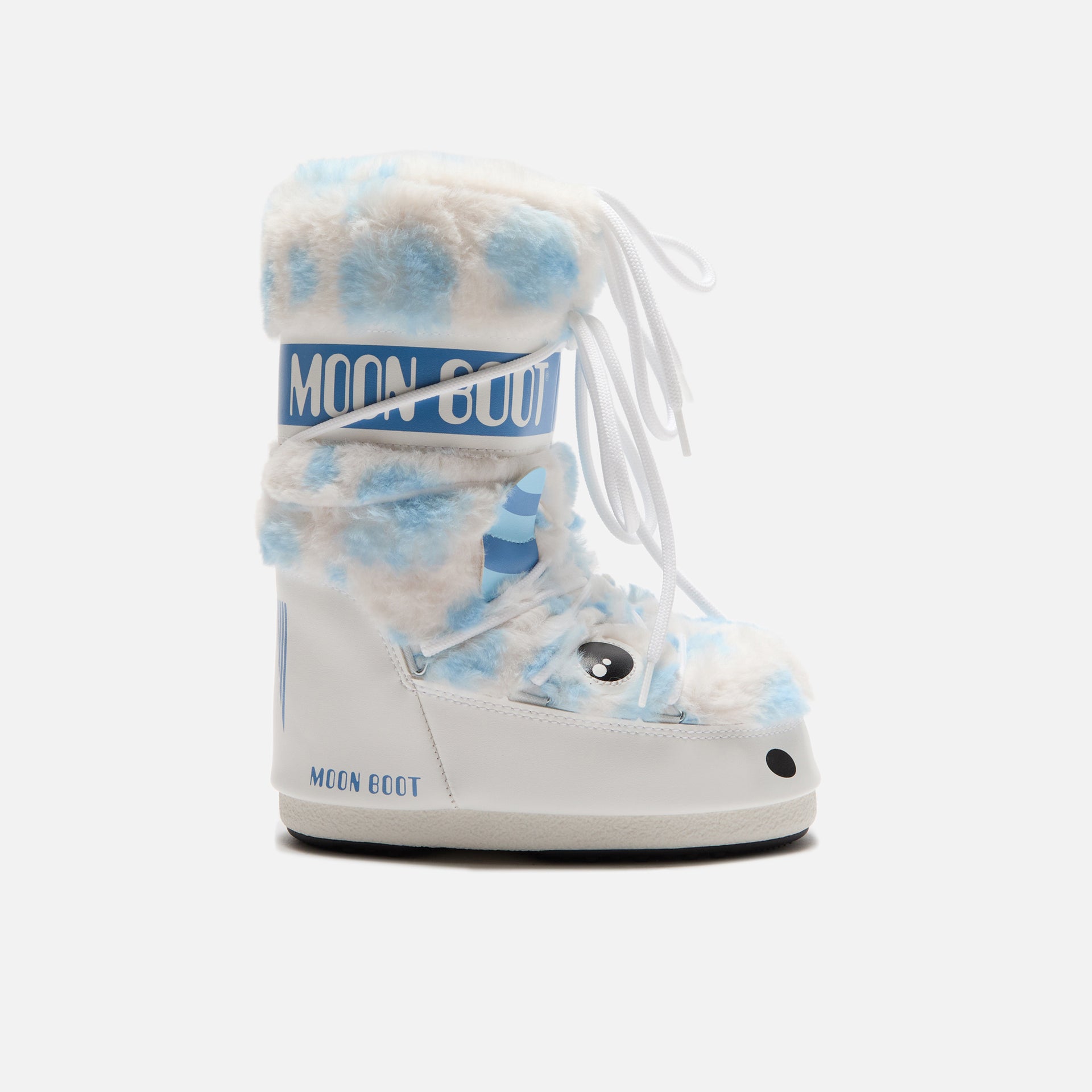 Moon Boot Kids Icon Yeti - Faux Fur White / Light Blue