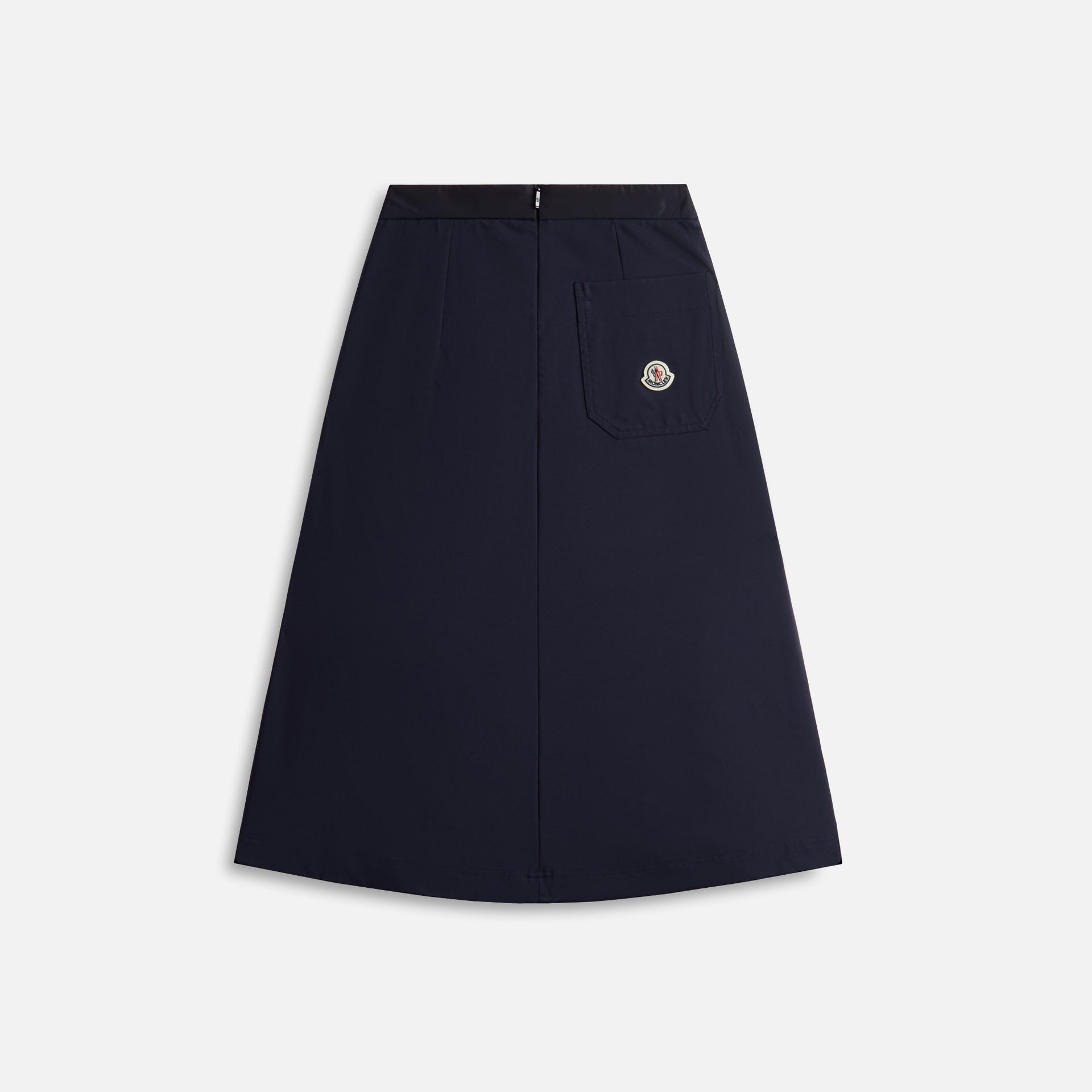 Moncler Wool Blend Pleated Midi Skirt - Navy