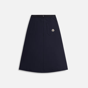 Moncler Wool Blend Pleated Midi Skirt - Navy