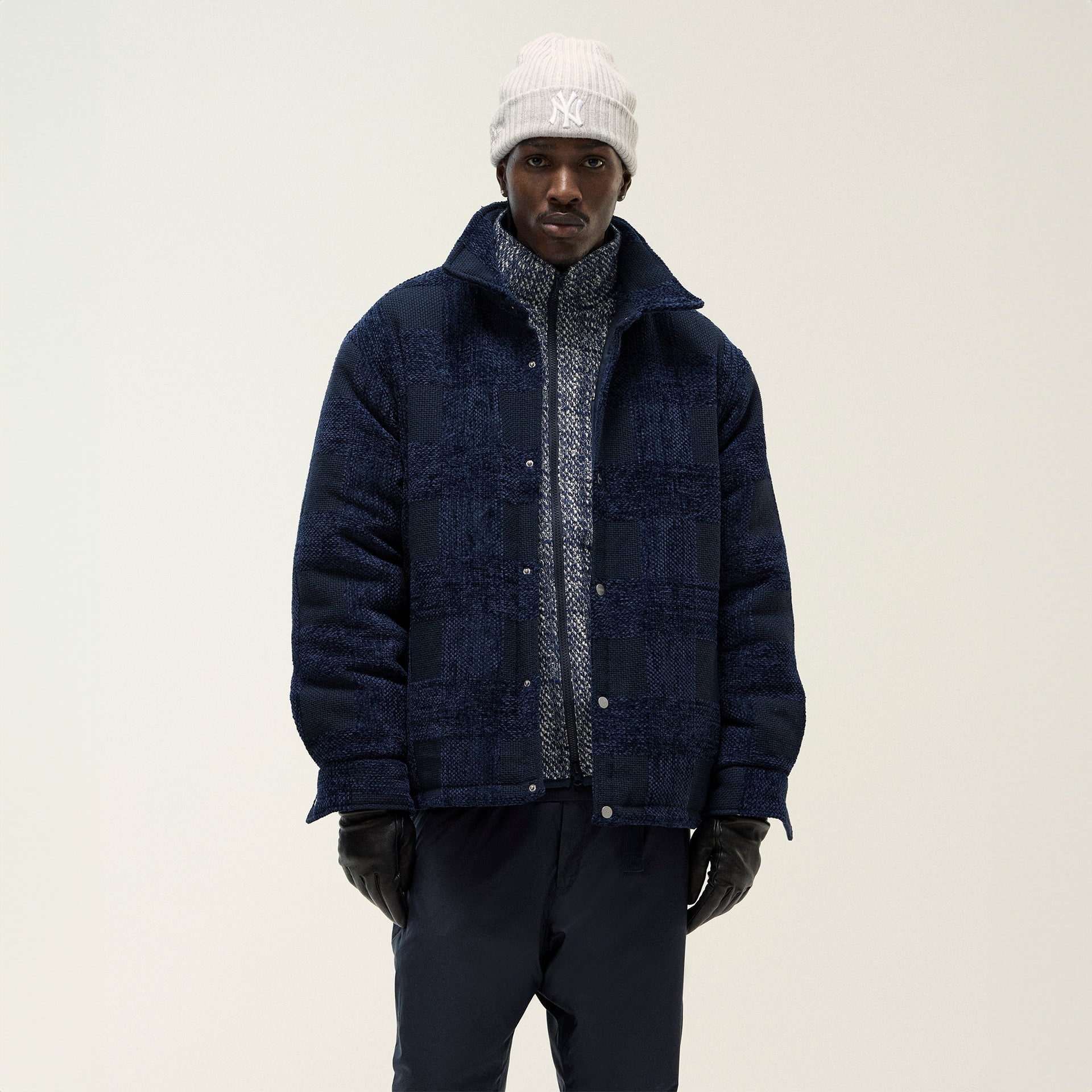 Kith Chenille Plaid Brixton Puffed Shirt Jacket - Nocturnal