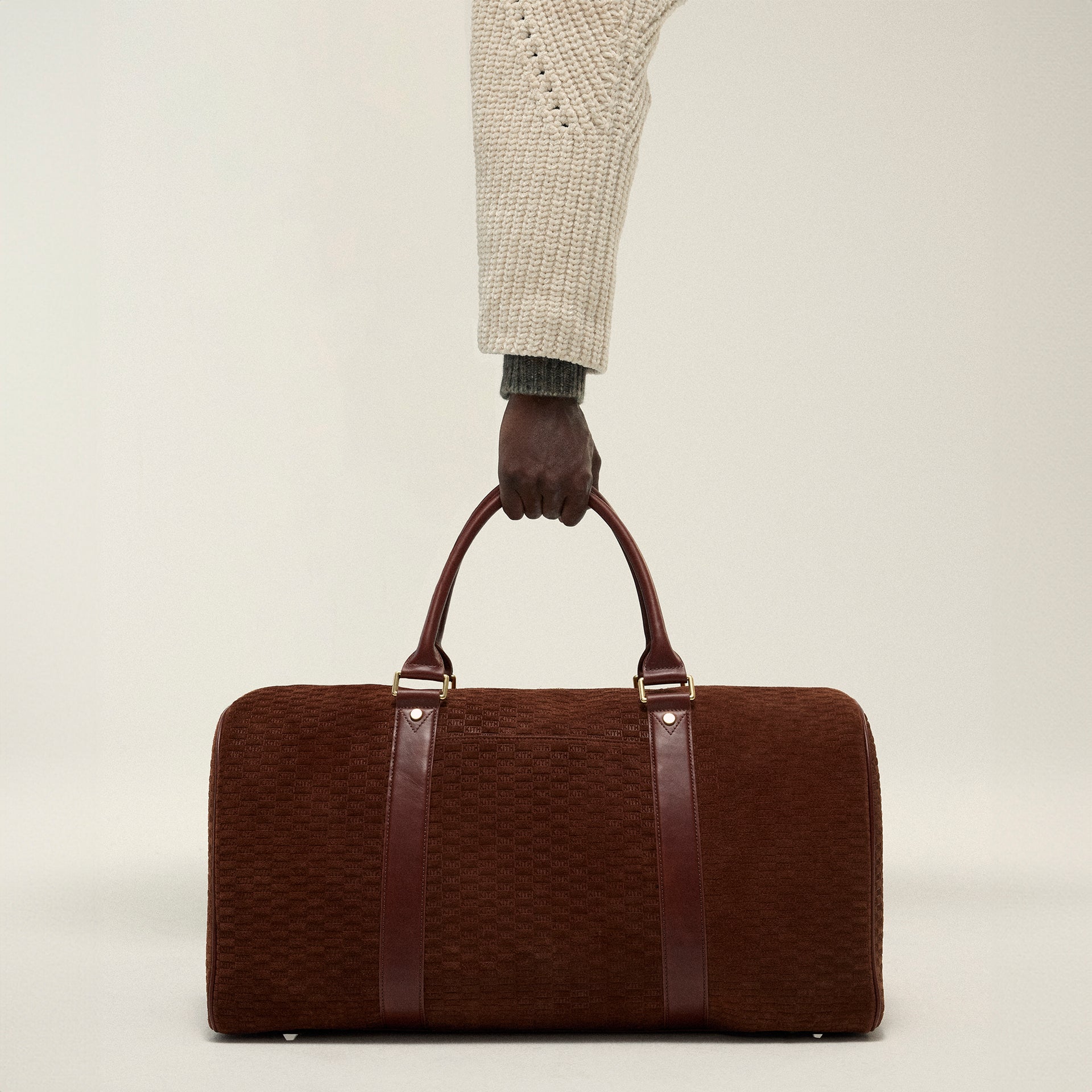 Kith Monogram Suede Duffle Bag - Walnut