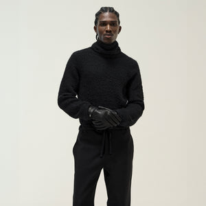 &Kin Speckled Boucle Walker Turtleneck - Black