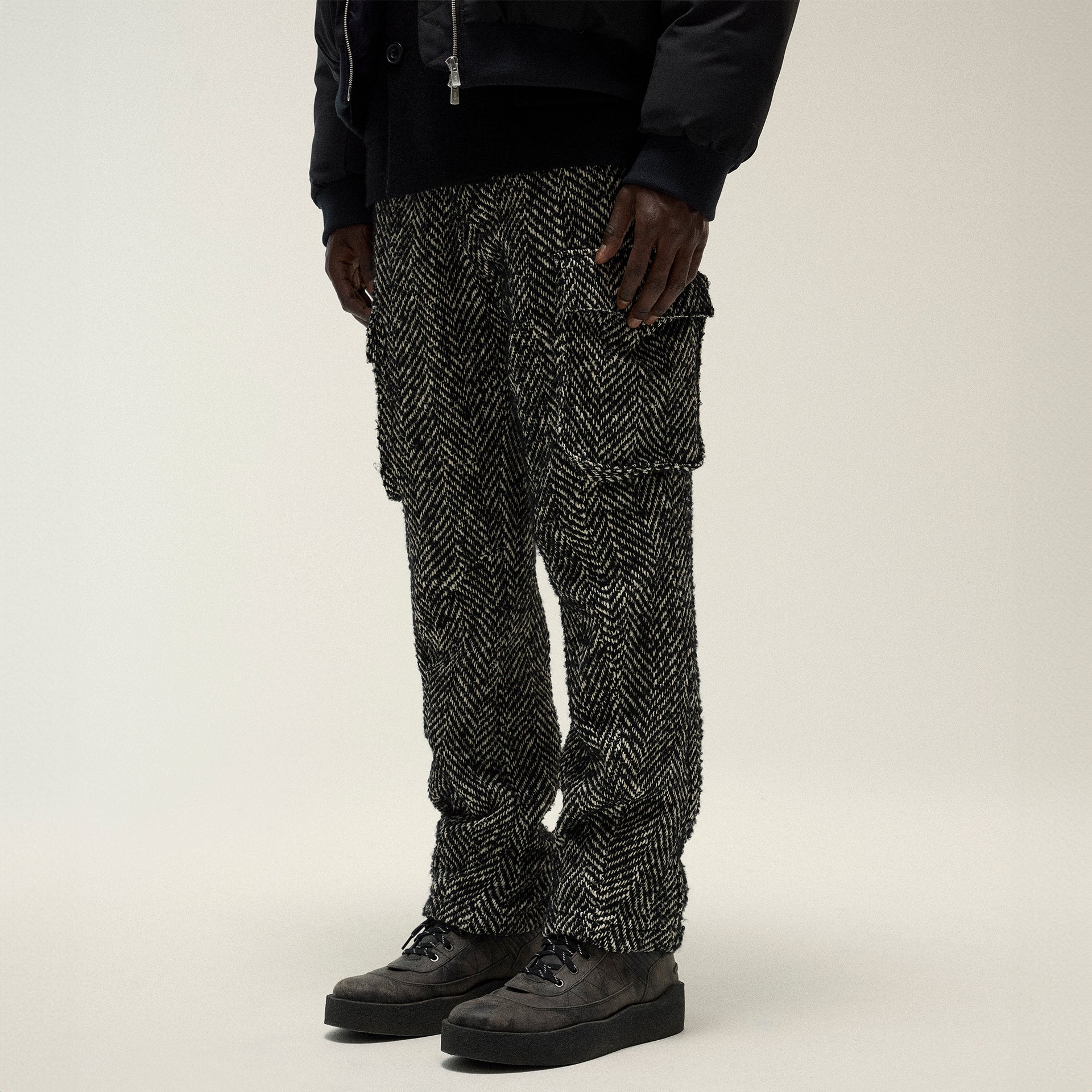 Kith Oversized Herringbone Bristol Cargo Pant - Black