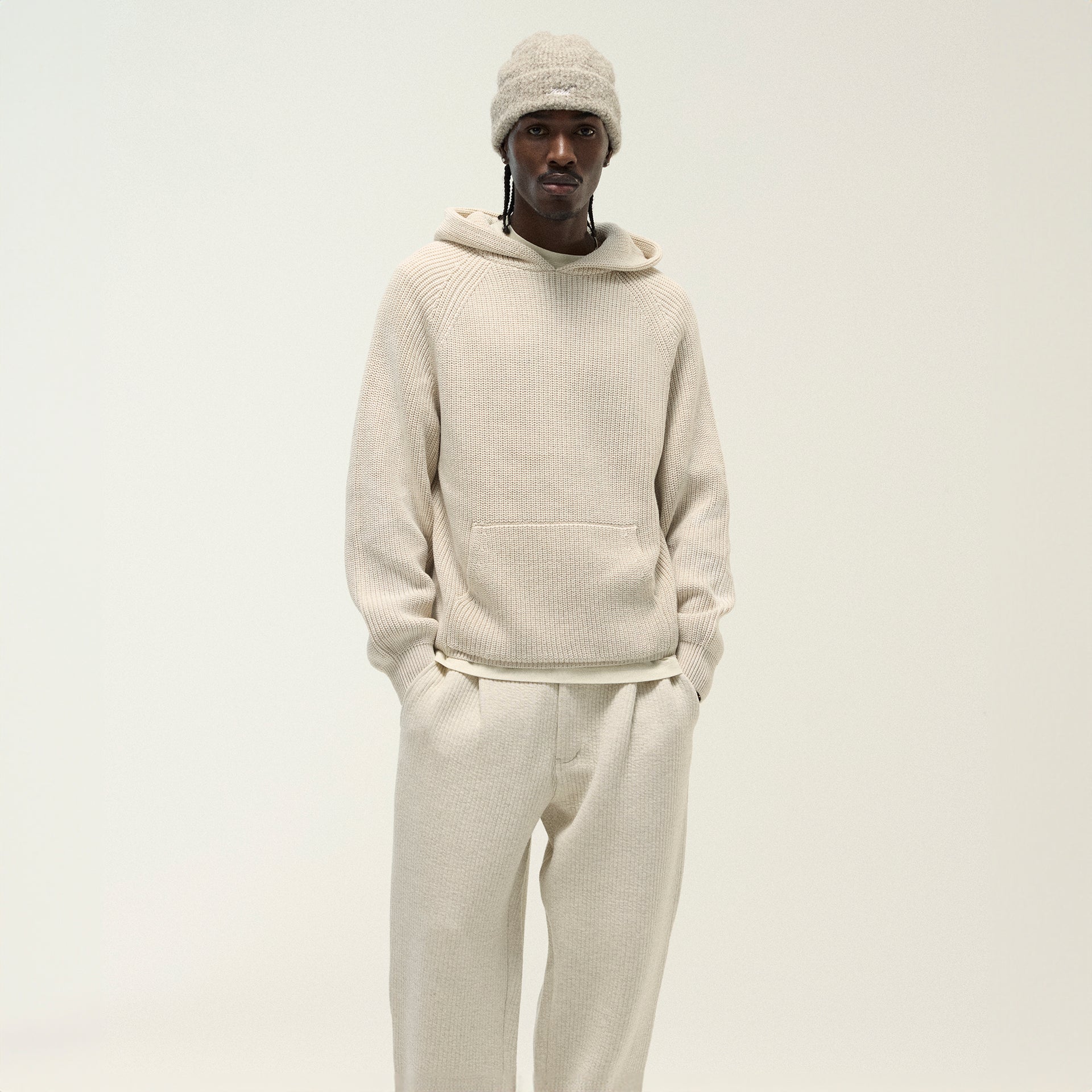 Kith Knit Miles Hoodie - Sandy Heather