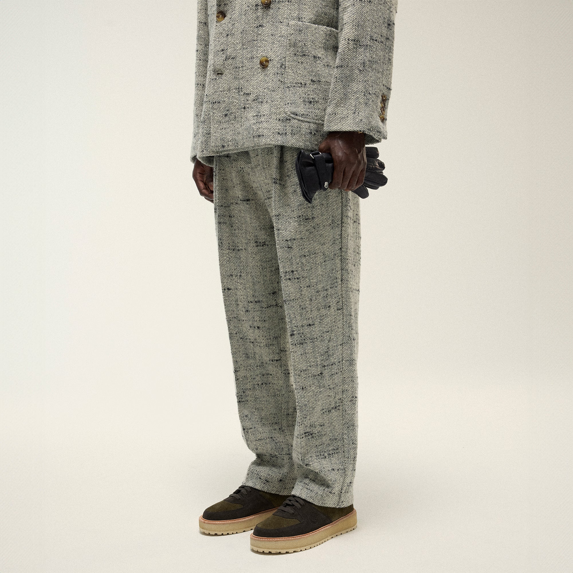 グッチ Cotton and silk tweed trousers パンツ GG silk twill pants in blue and white | GUCCI® US