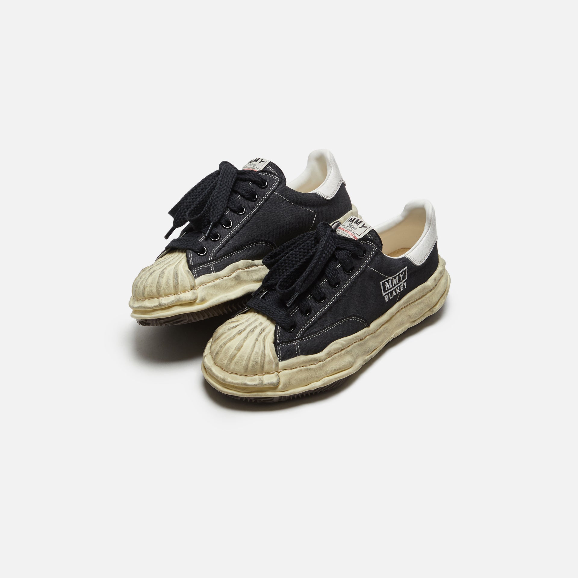 Mihara Yasuhiro Blakey Low Canvas - Black Distressed