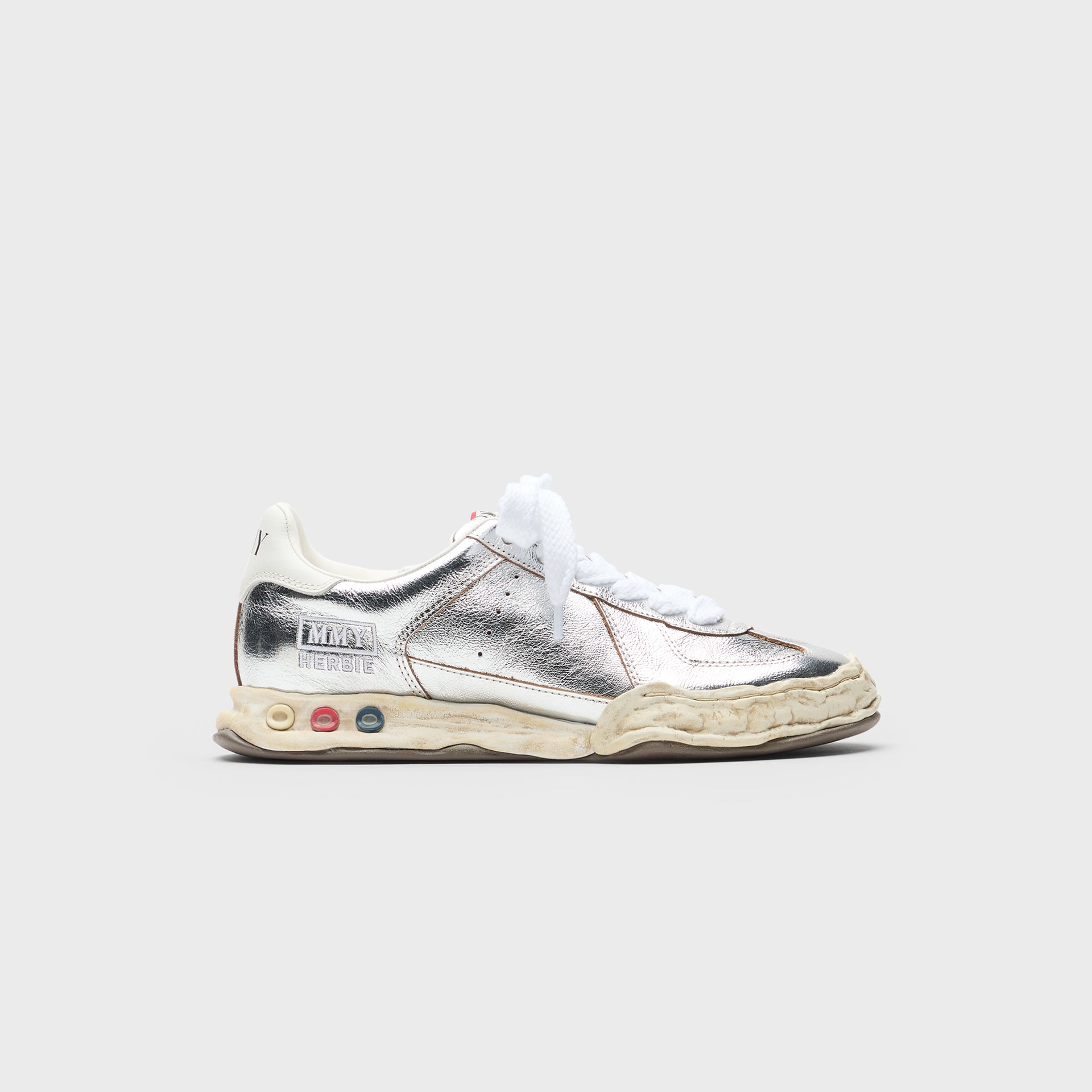 Mihara Yasuhiro Herbie Original Sole Wrinkled Leather Low Top Sneaker - Silver