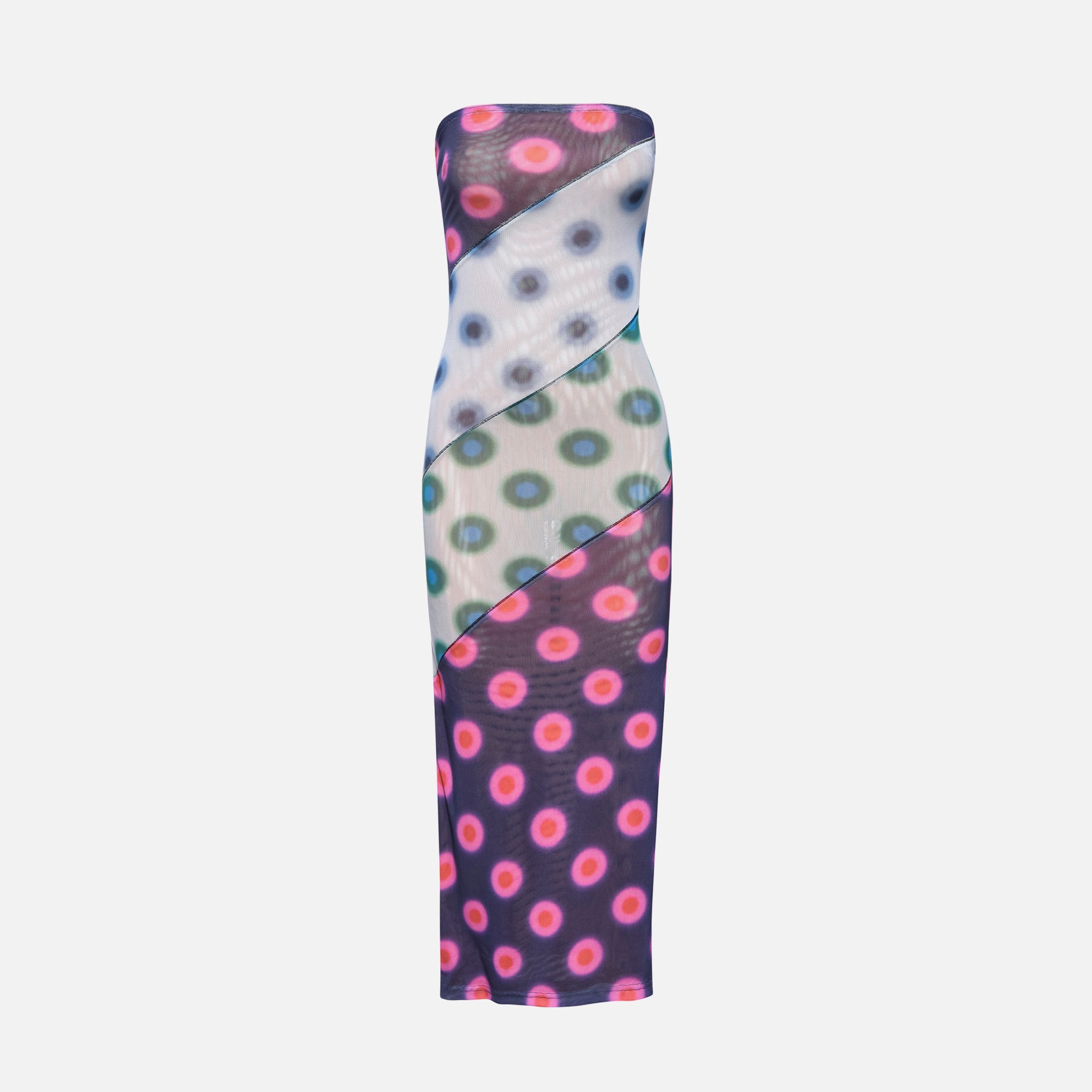 Miaou Lila Dress in Polka Dot Patchwork - Multi