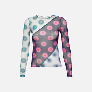 Miaou Long Sleeves Tee - Polka Dot Patchwork