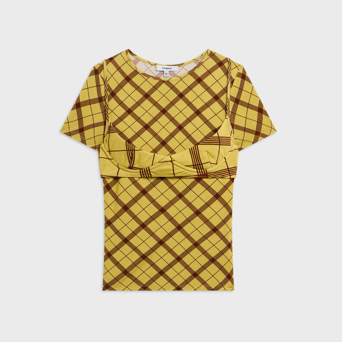 Miaou Cara Mini Tee - Mustard Plaid