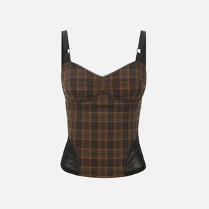 Miaou Marguerite Corset - Plaid Brown